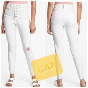 👀50% OFF👖NWT‼️ GAP High Rise Destructed Universal Legging Jeans w/ Washwell